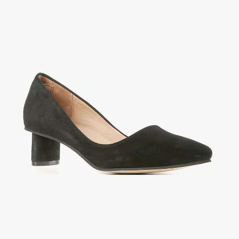 Black Suede Leather Pointy Pumps Heels for Women | The Royale Peacock