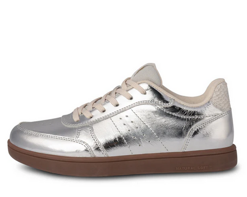 Women's Silver Leather Sneaker