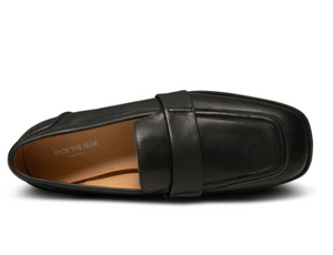 Square Toe Black Loafers