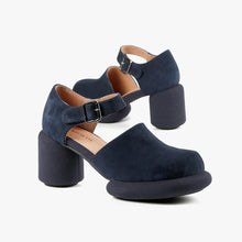 Load image into Gallery viewer, Navy Suede Mary Jane Heels