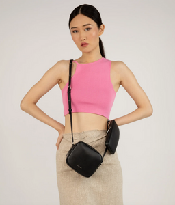 Vegan leather crossbody bag and pouch