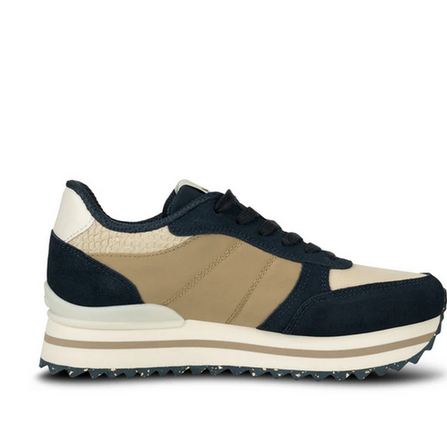 Navy and Beige Platform Sneaker