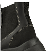 Load image into Gallery viewer, Black waterproof boots with black sole close up