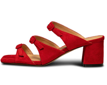 Load image into Gallery viewer, Red Suede Strappy Mule Sandal
