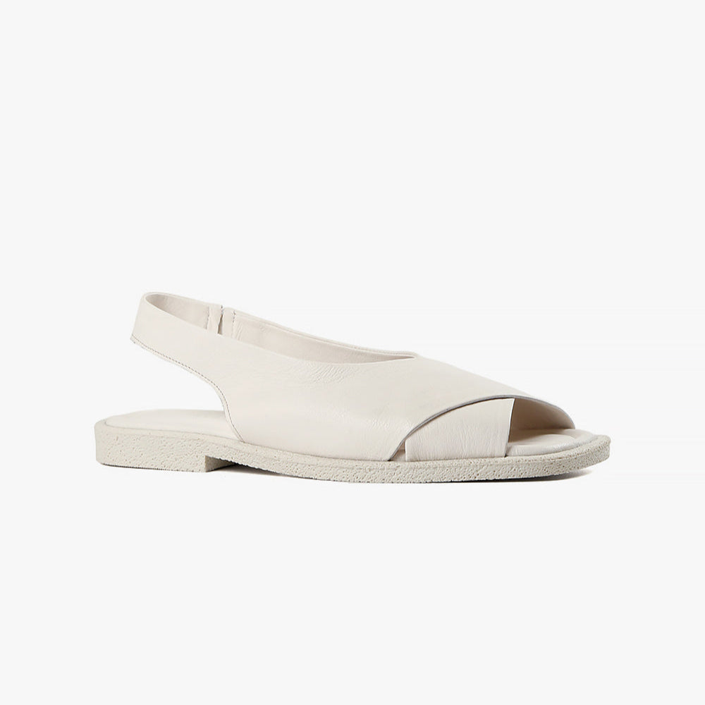 White flat slingback sandal