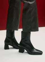 Load image into Gallery viewer, black  pants paired with black square toe boots