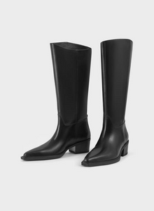 Pair of Kelsey black knee high boots