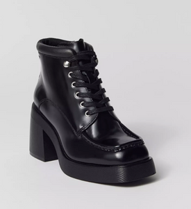 Chunky Black Lace Up Shoe