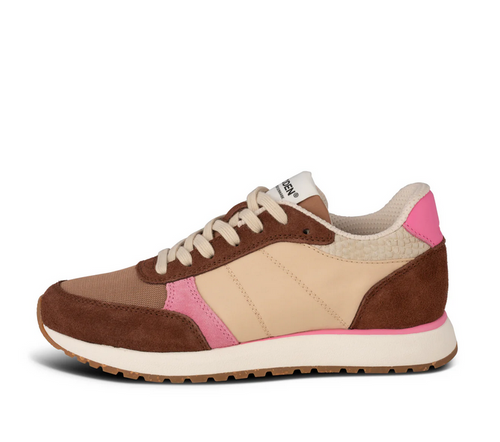 Brown pink and cream sneaker