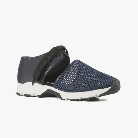 Navy mesh sneaker with cutouts