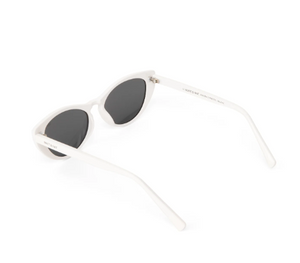 back view of white sunglasses