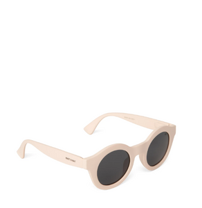 sideview of White Recycled Round Sunglasses
