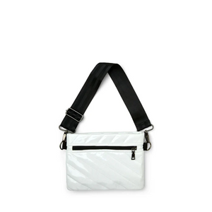 Back zip white crossbody bag