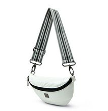 Load image into Gallery viewer, White bum bag with striped strap