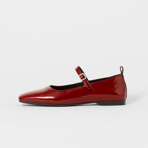 Dark Red Patent Mary Janes