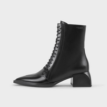 Load image into Gallery viewer, side view of pointed lace up heeled boots