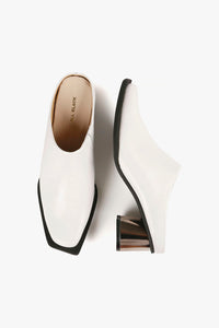 Top and side view of white mules