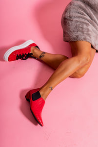 REVIVE Red Snakeskin Leather Sneaker