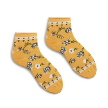 Load image into Gallery viewer, FLORAL COTTON Anklet Sock Yellow