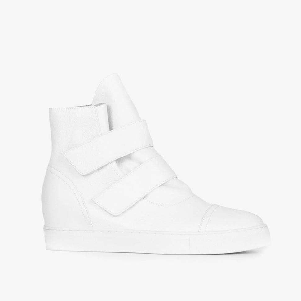 White velcro shop high tops