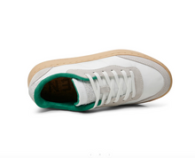 Load image into Gallery viewer, Top view of white and green sneaker